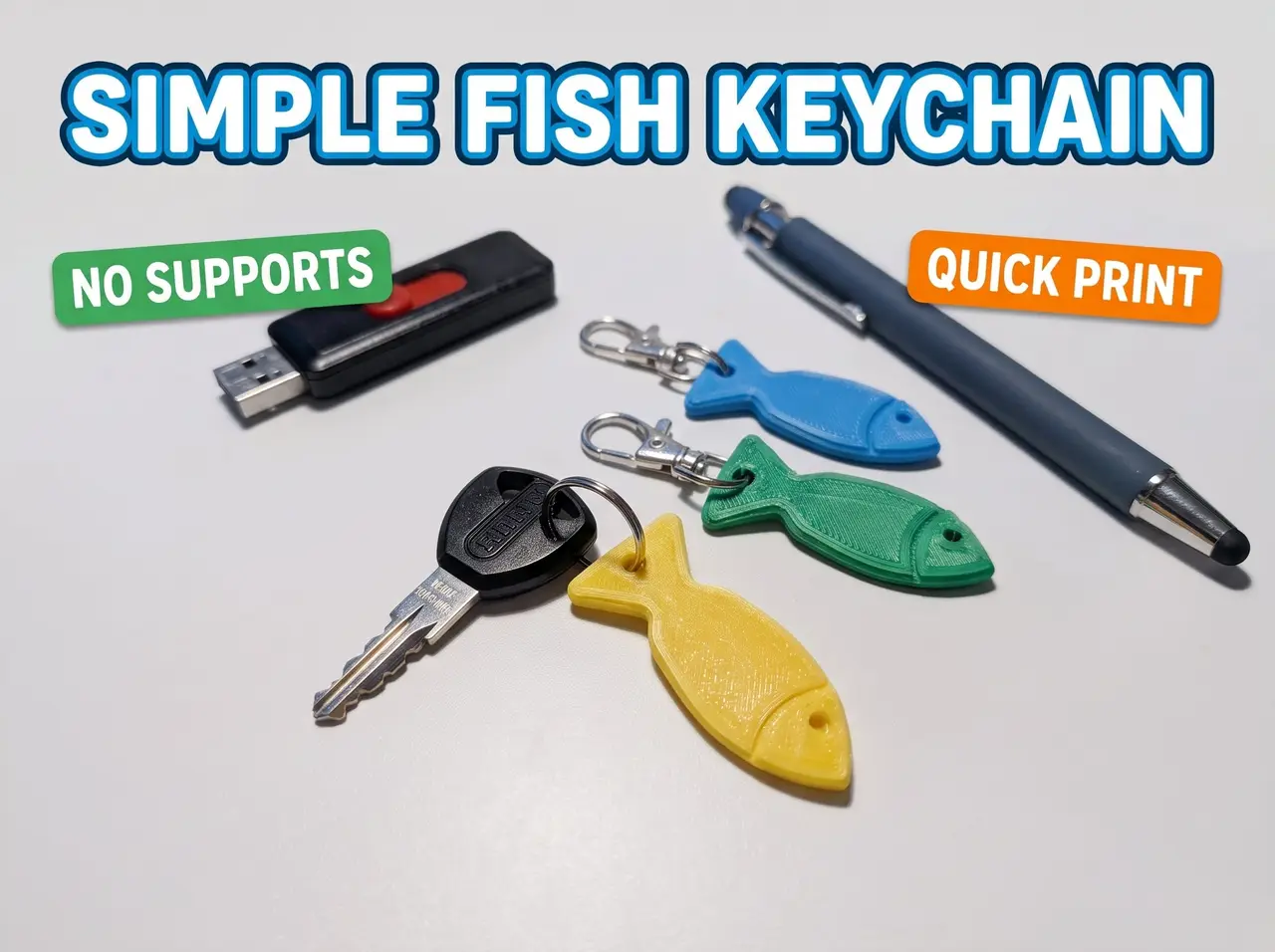 Simple Fish Keychain — modelo 3D
