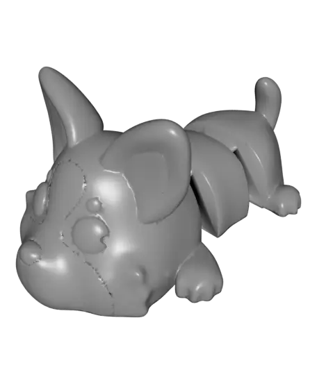 Flexi Corgi Dog Keychain (Single Color) — modelo 3D