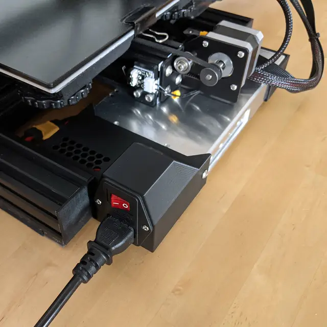 Ender 3 Pro low-profile rear mount for Meanwell PSU — modelo 3D