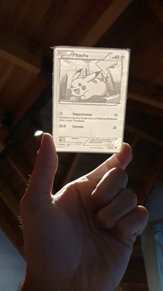 Pokemon card Lithophane (Pikachu) (Spanish) — modelo 3D
