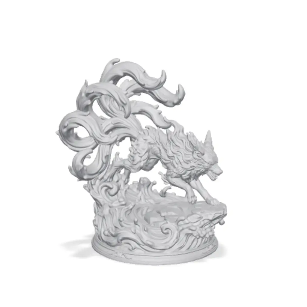 1000+ Minis, Free Kickstarter Sample, Elemental Kitsune Spirit Miniature — modelo 3D