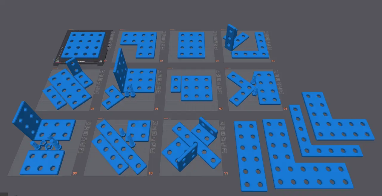 Modular 3D Printable Construction Set for Kids — modelo 3D