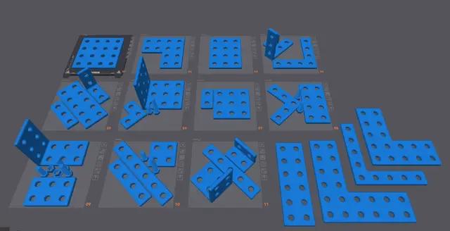Modular 3D Printable Construction Set for Kids — modelo 3D