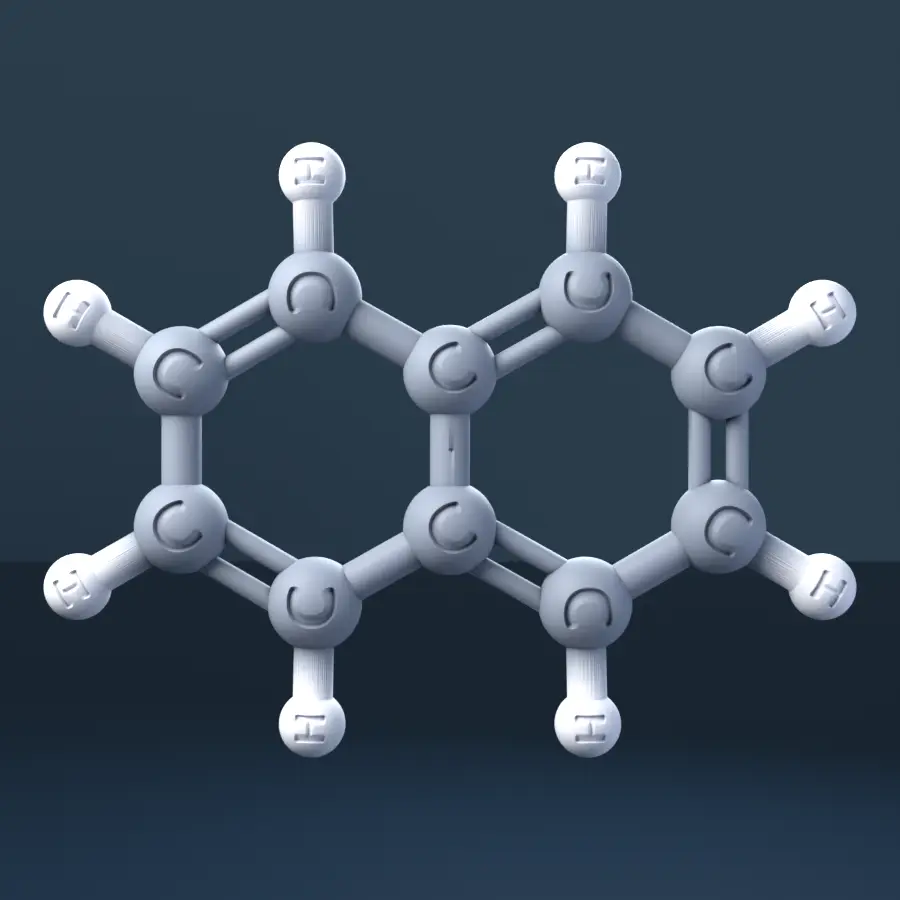 Naphthalene 3D Molecular Model — CAS 91-20-3 — modelo 3D