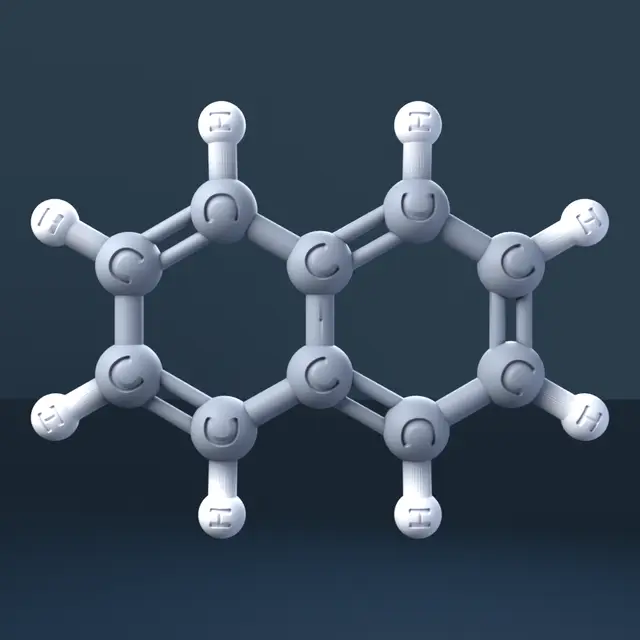 Naphthalene 3D Molecular Model — CAS 91-20-3 — modelo 3D