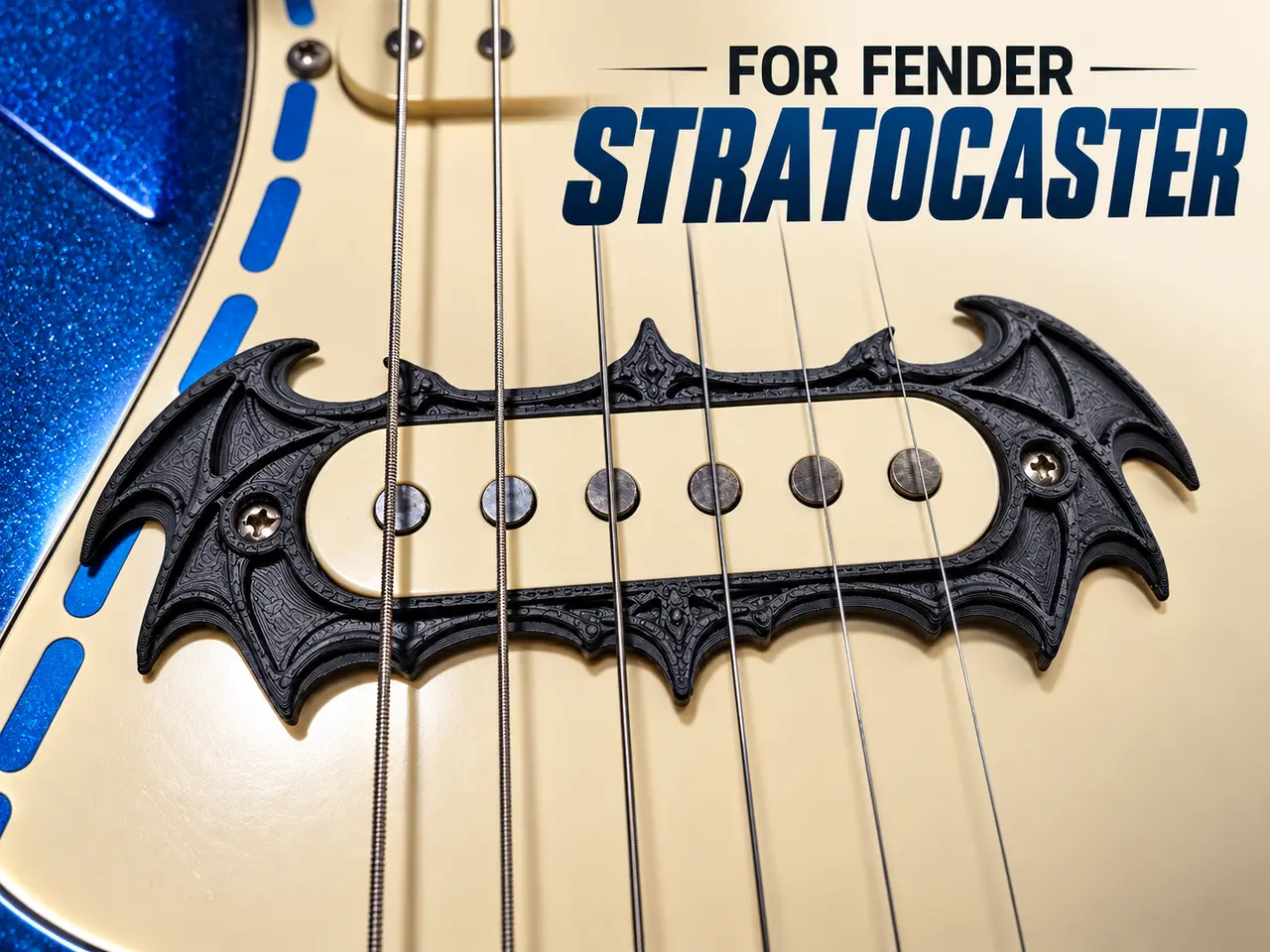 Demon Wing Fender Guitar Pickup Decorative Bezel — modelo 3D