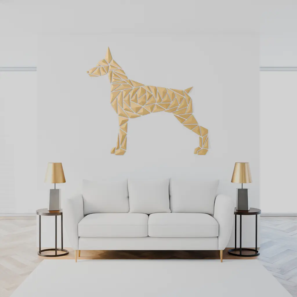 Geometric dog wall art - “Dobermann style” — modelo 3D