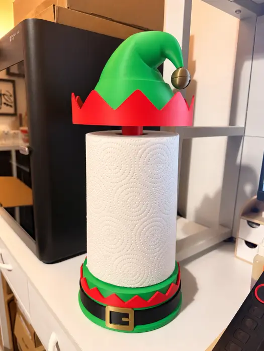Christmas Elf Hat Paper Towel Holder - No AMS — modelo 3D