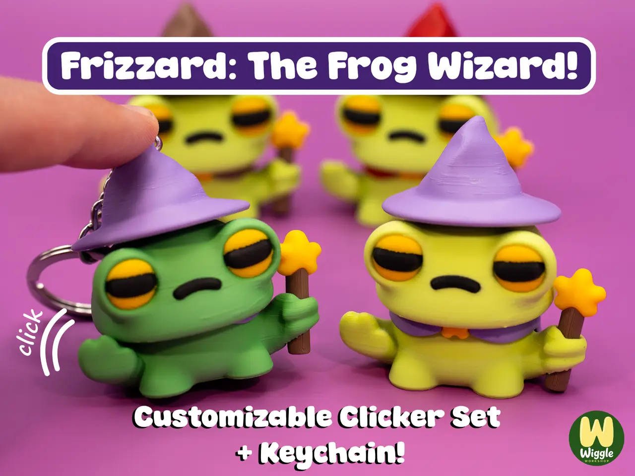 Halloween Frog Wizard Clicker & Keychain — modelo 3D