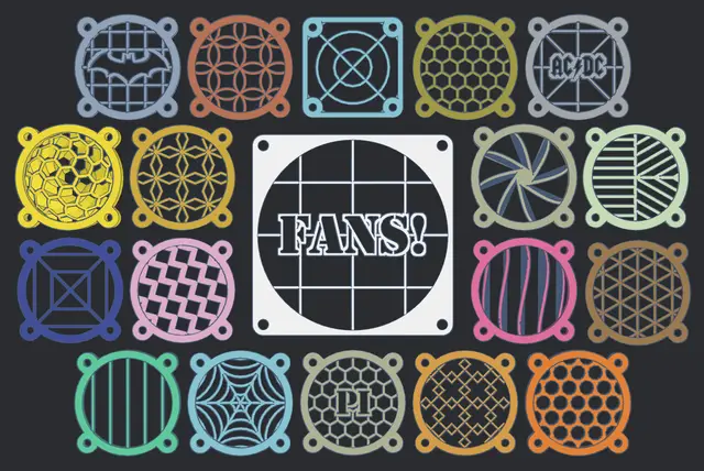 Customizable Fan Grill Covers — modelo 3D