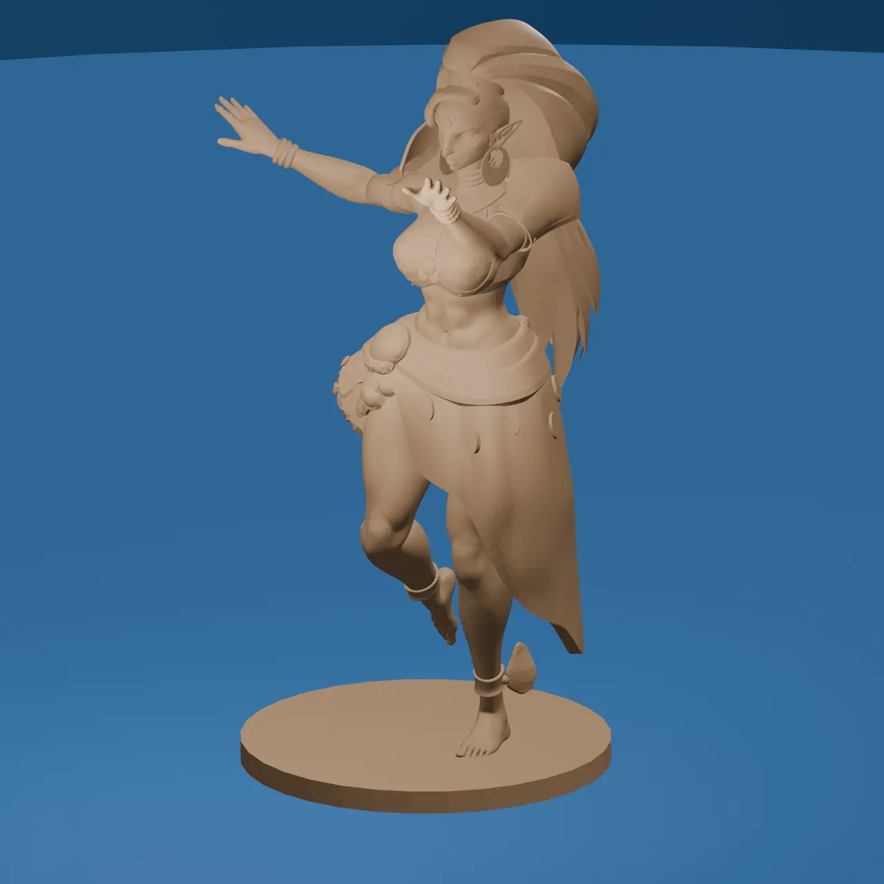 Exotic Tribal Dancer Warrior Princess Figure v2 — modelo 3D