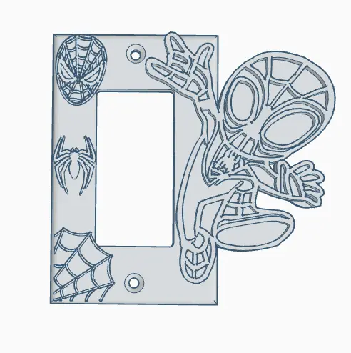 spin from spider-man single paddle cover — modelo 3D