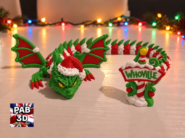 Articulated Grinch themed dragon — modelo 3D