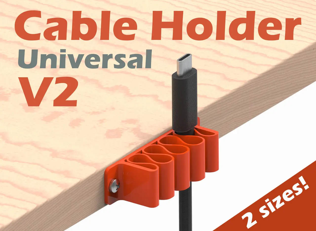 Universal Cable Holder - V2 — modelo 3D