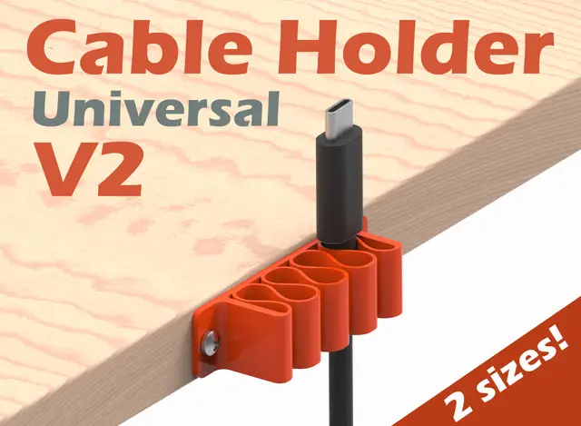 Universal Cable Holder - V2 — modelo 3D