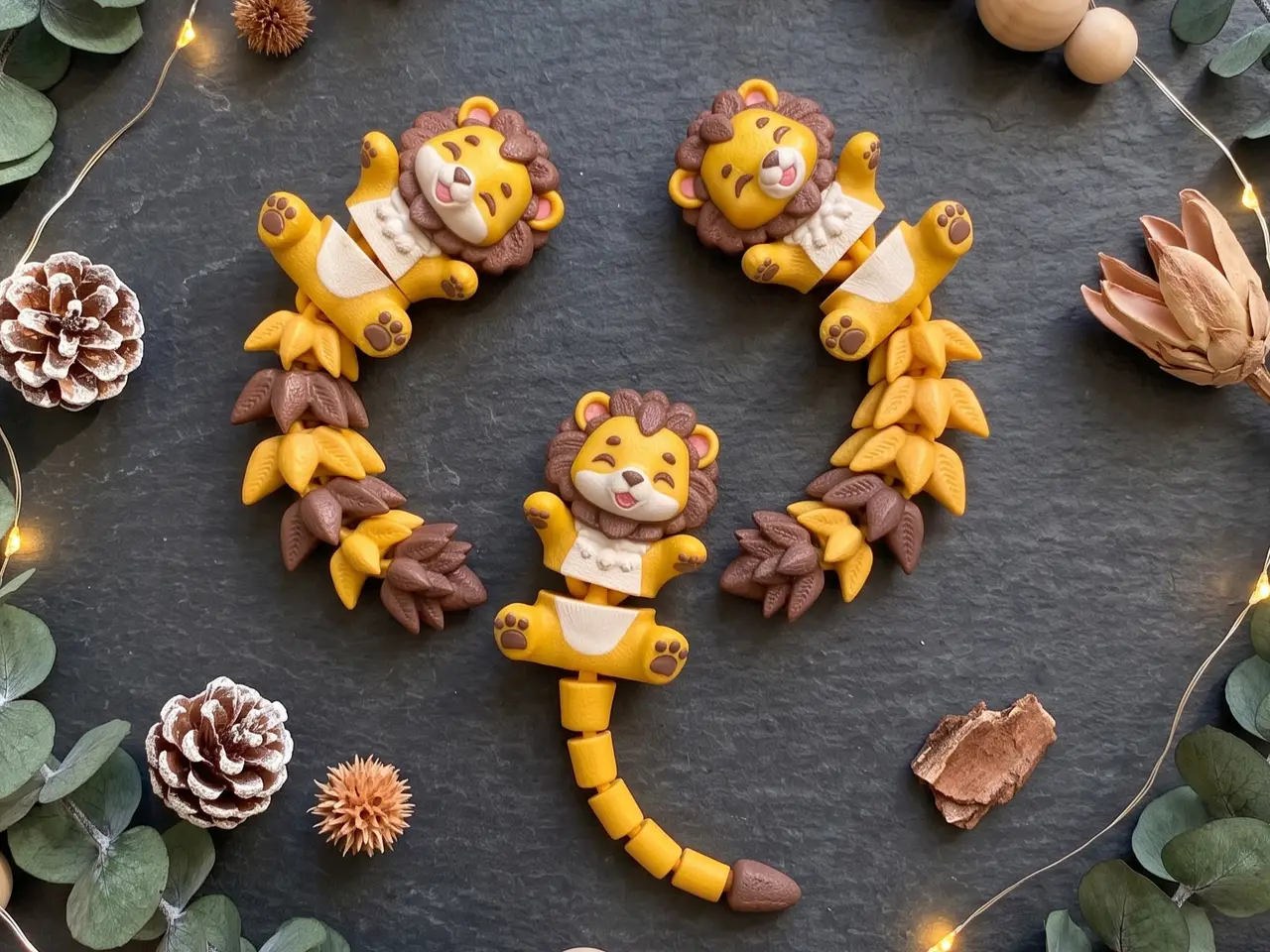 Fluffy Tails Cute Flexi Lion Cub - Articulated Toy, Keychain and Magnet — modelo 3D