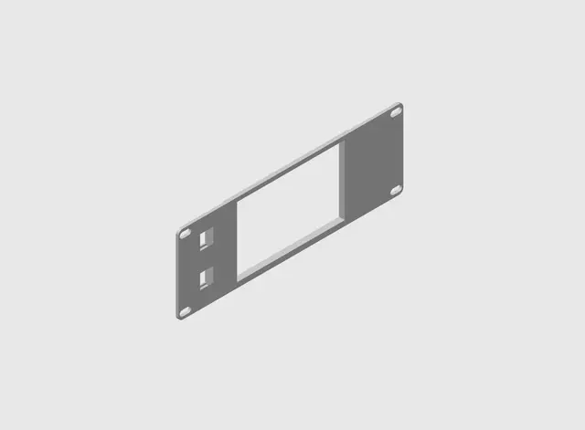 2U Elcrow 5-inch Display Panel with 2 Keystone Ports for 10-inch Racks — modelo 3D