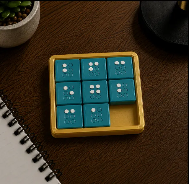 BrailleSlide – 3D Printed Sliding Puzzle.3mf — modelo 3D