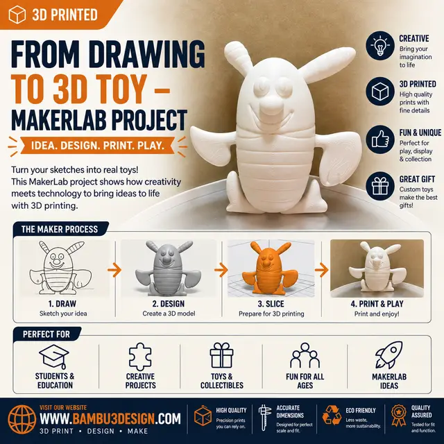 From Drawing to 3D Toy – MakerLab Project — modelo 3D