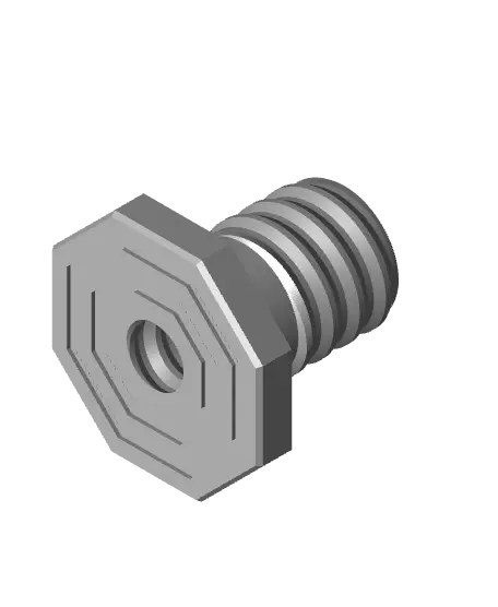 18 mm Mid Thread, Flat Head, Small Thread Hole, Shank Bolt — modelo 3D