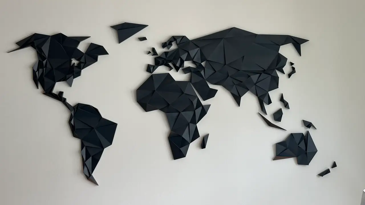 Low Poly World Map (1 meter version) — modelo 3D