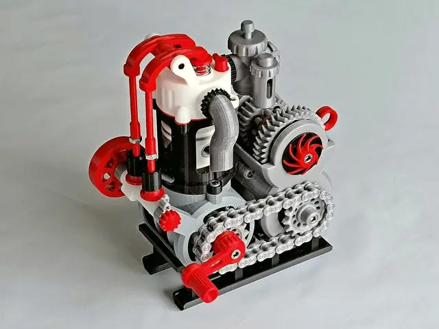 PushRod Engine with Gearbox — modelo 3D