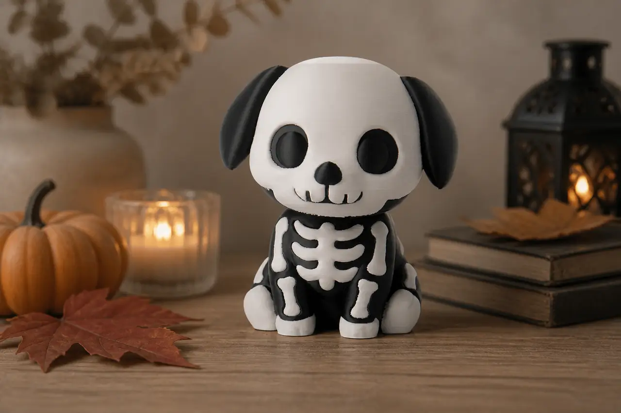 Skeleton Puppy Figurine – Cute Halloween Dog Decor — modelo 3D