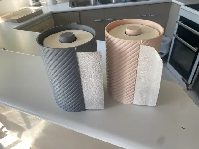 Modern Ribbed Paper Towel Holder — modelo 3D