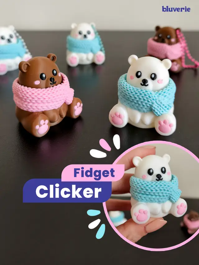 Winter Bear Fidget Clicker — modelo 3D