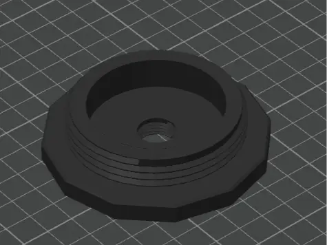 Prüfdeckel M63x3 mit G1/4 Druckluftanschluss — modelo 3D