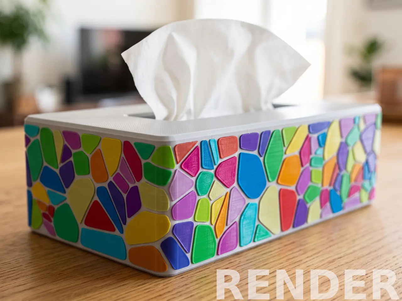 ColorMix Tissue Box Cover - Curved Stone Pattern — modelo 3D