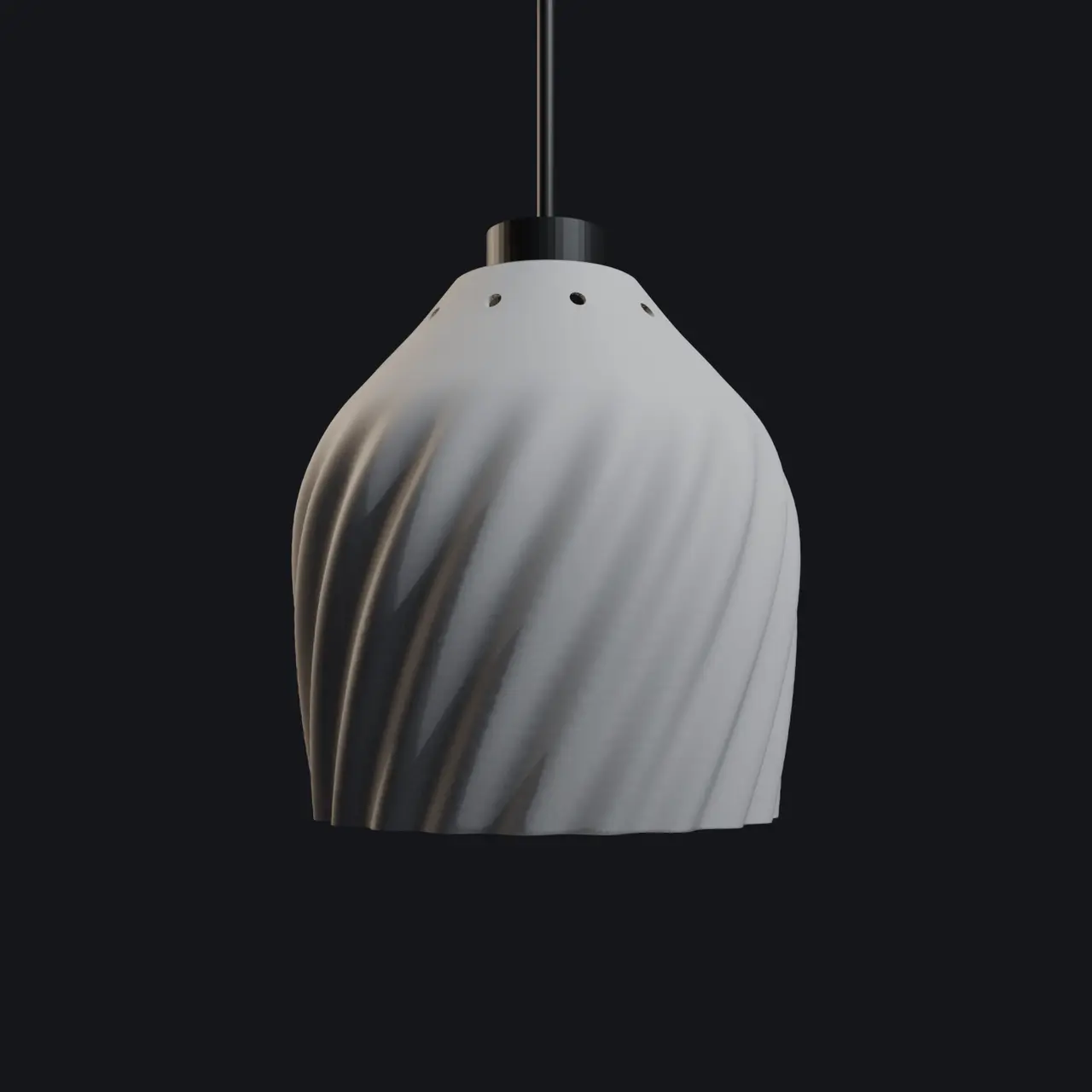 Spiral Lamp - Twisted Rib E27 Lamp Shade with Table and Wall Stand — modelo 3D