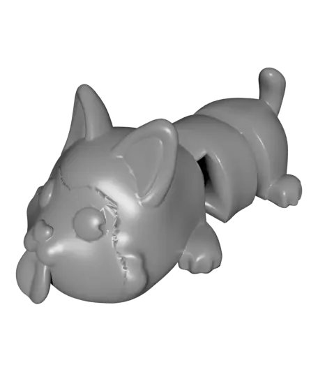 Flexi Husky Dog Keychain (Single Color) — modelo 3D