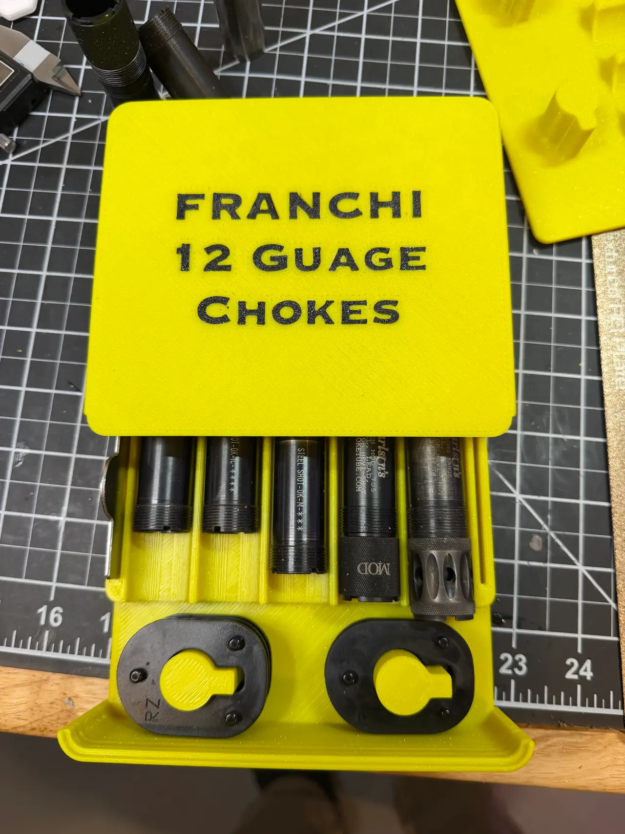 Choke and Shim organizer box with sliding and magnetic lid Franchi 12 gauge — modelo 3D
