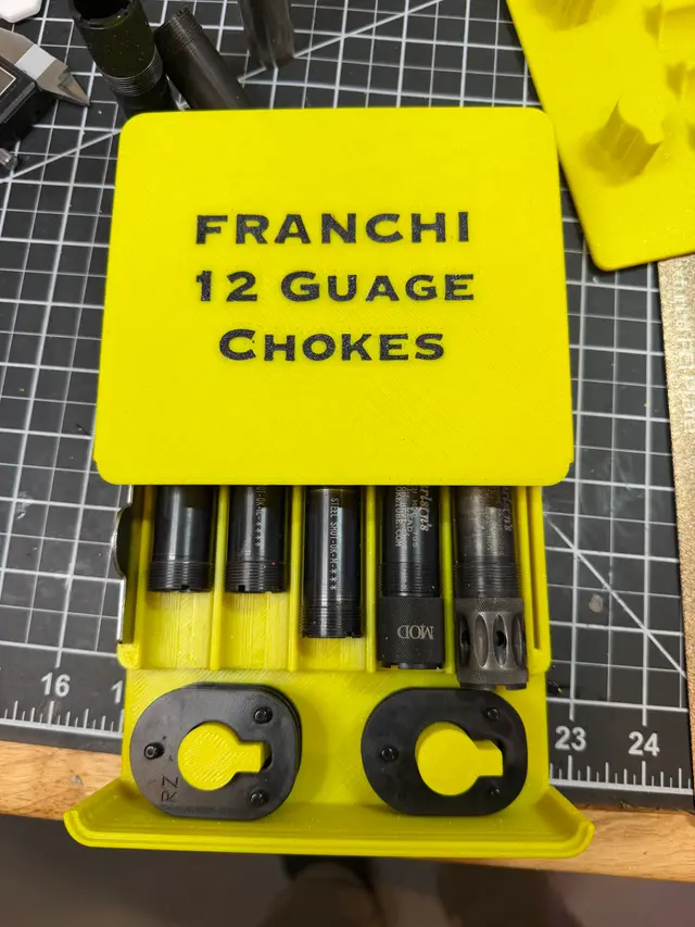 Choke and Shim organizer box with sliding and magnetic lid Franchi 12 gauge — modelo 3D
