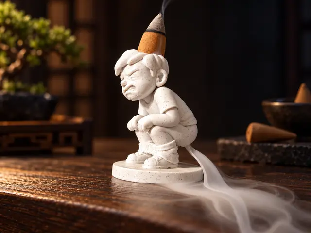 Backflow incense burner – a squatting boy pooping — modelo 3D
