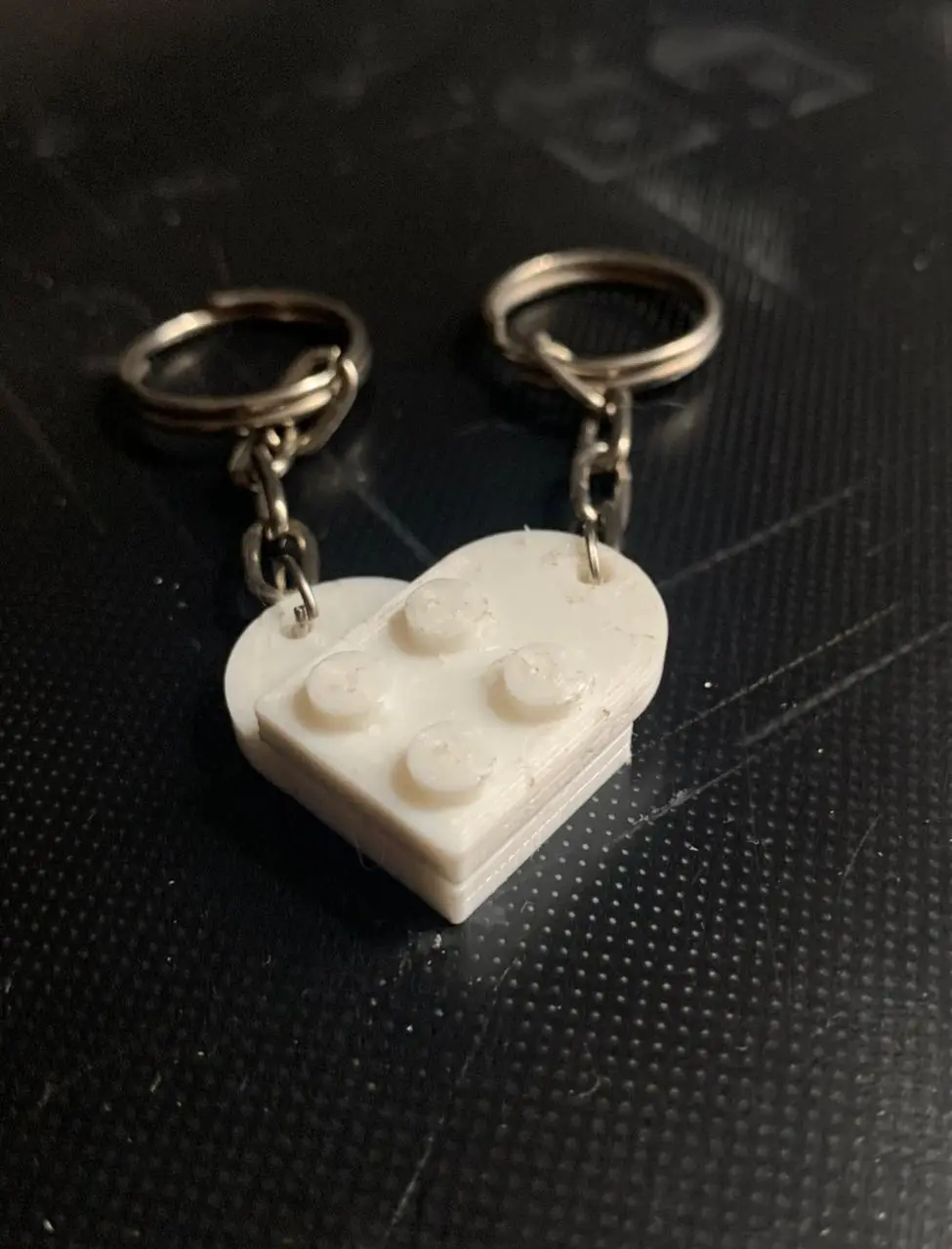 lego type heart keychain — modelo 3D