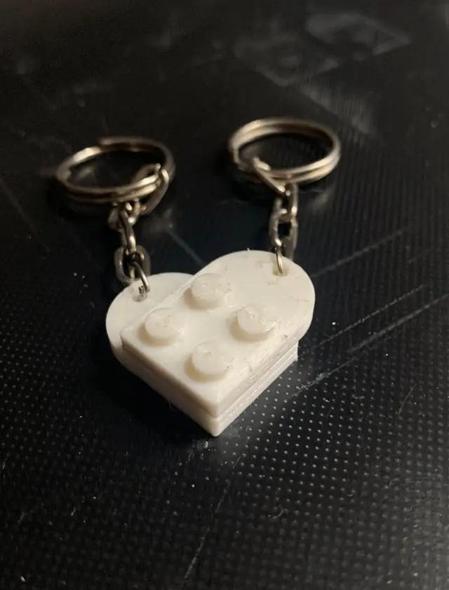 lego type heart keychain — modelo 3D