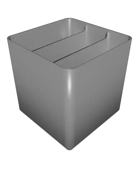 Gridfinity 1x1 USB Cable Bin with 3 Compartments for small cables (thin bottom, no magnets) — modelo 3D
