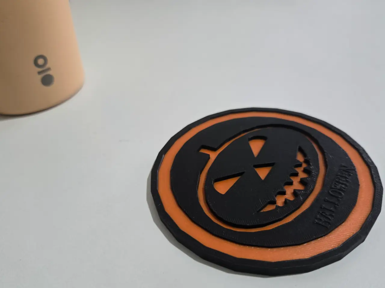 Halloween Jack-o'-Lantern Coaster / 万圣节南瓜杯垫 — modelo 3D