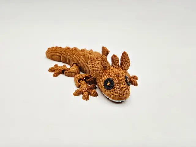 Flexi Crochet Dragon Keychain — modelo 3D
