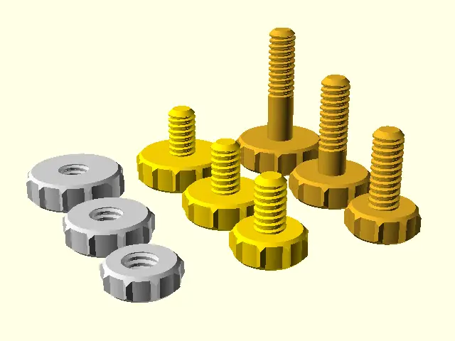 Camera screws & nuts library — modelo 3D