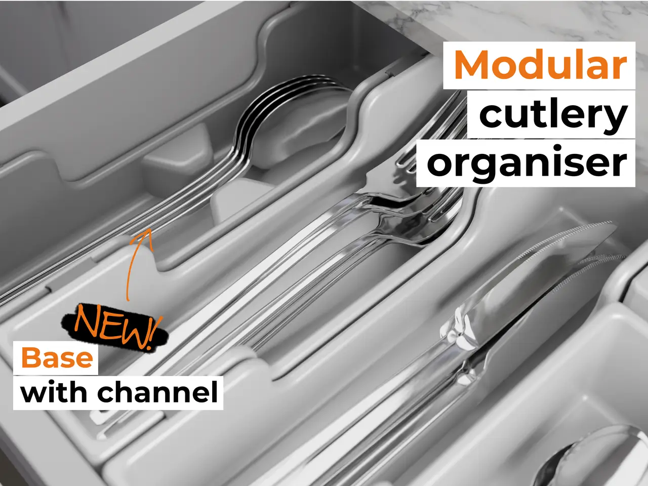 Modular Cutlery Organizer — modelo 3D