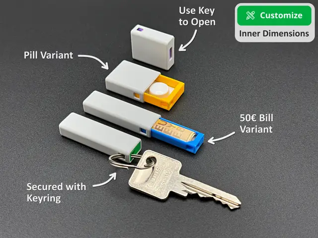 Keychain Backup Box • Parametric — modelo 3D