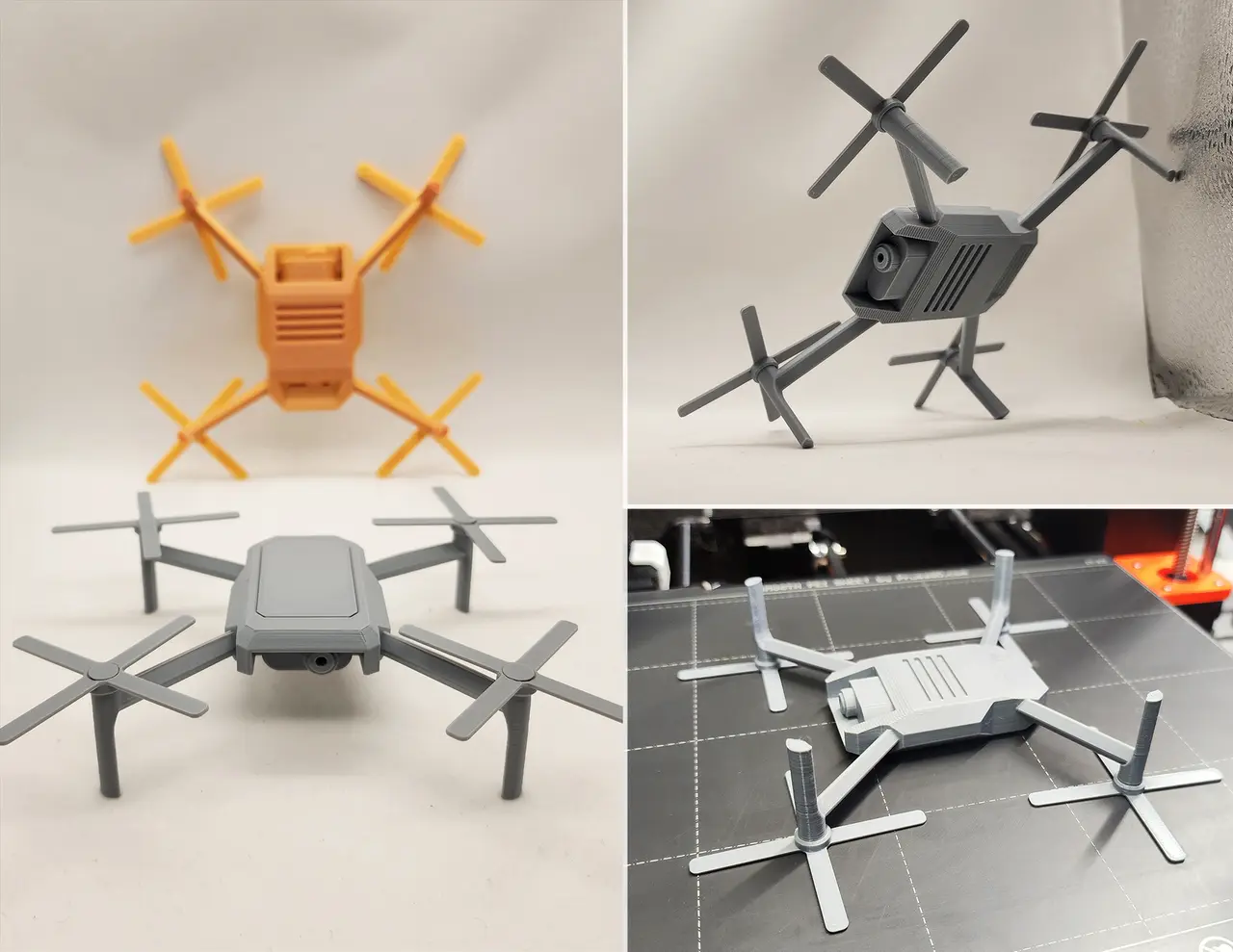 Print-in-Place Quadcopter Toy - No Supports — modelo 3D