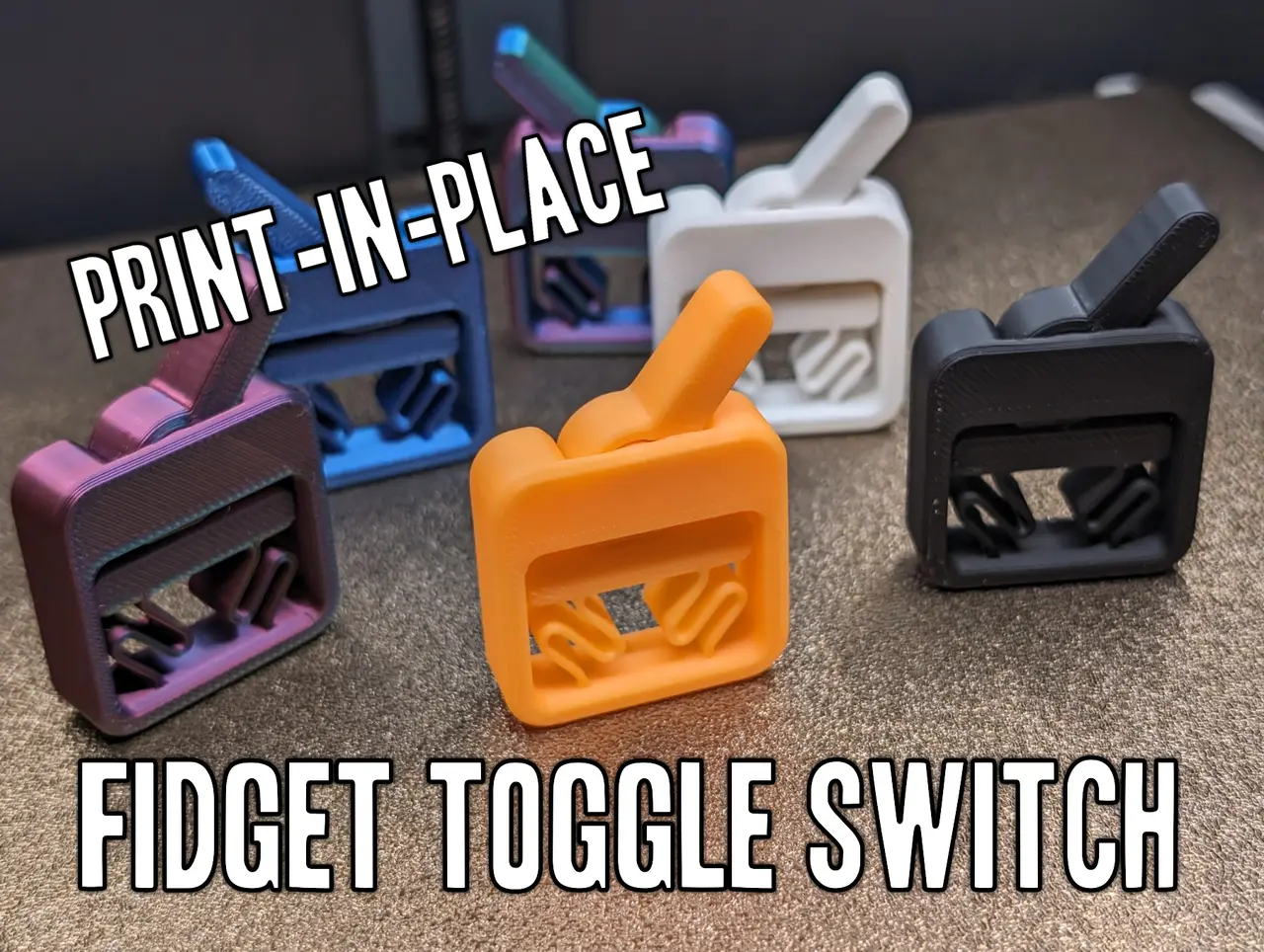 Print-in-Place Fidget Toggle Switch — modelo 3D