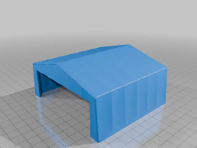 15mm WW1 Canvas aircraft hangar- destroyed and intact. — modelo 3D