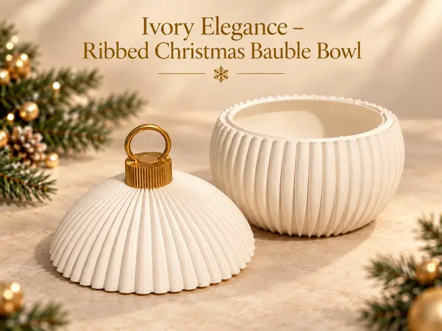 Ivory Elegance – Ribbed Christmas Bauble Bowl — modelo 3D