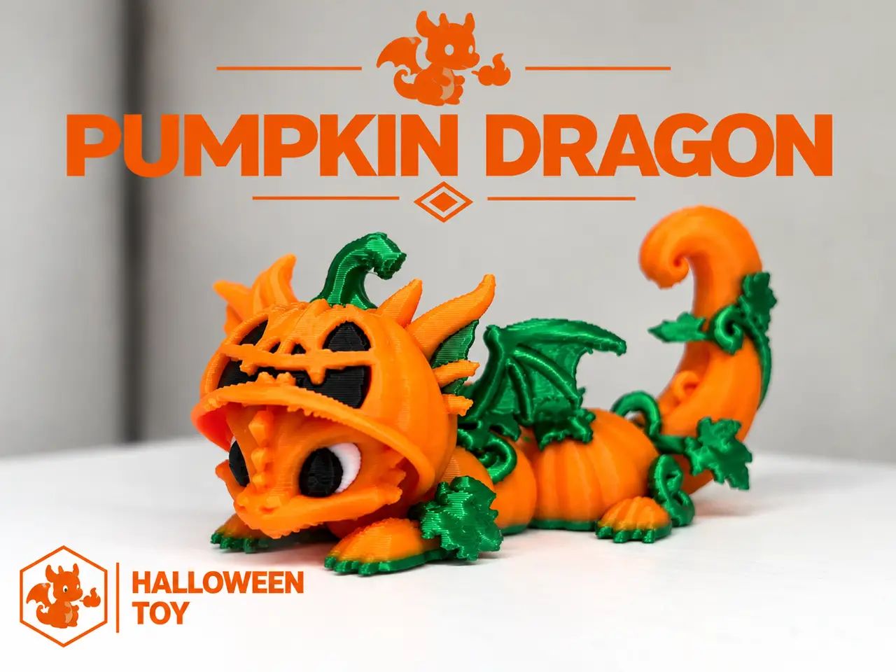 halloween pumpkin dragon — modelo 3D