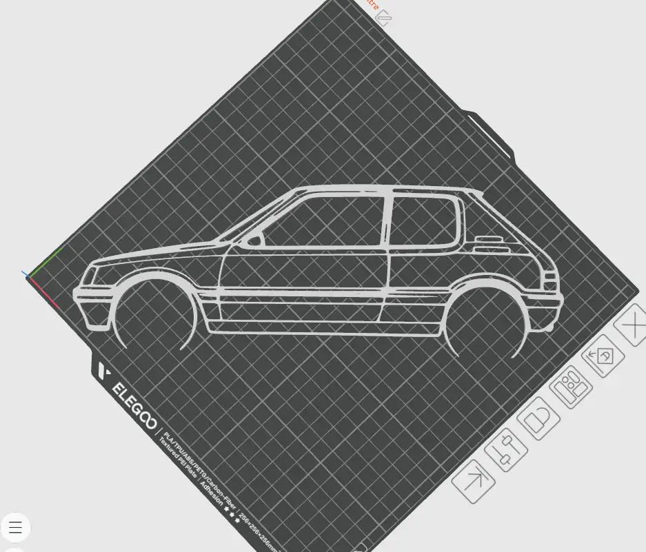 Silhouette 205 GTI décoration murale — modelo 3D